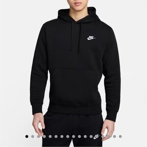 Nike Black Pullover Hoodie with White Swoosh
